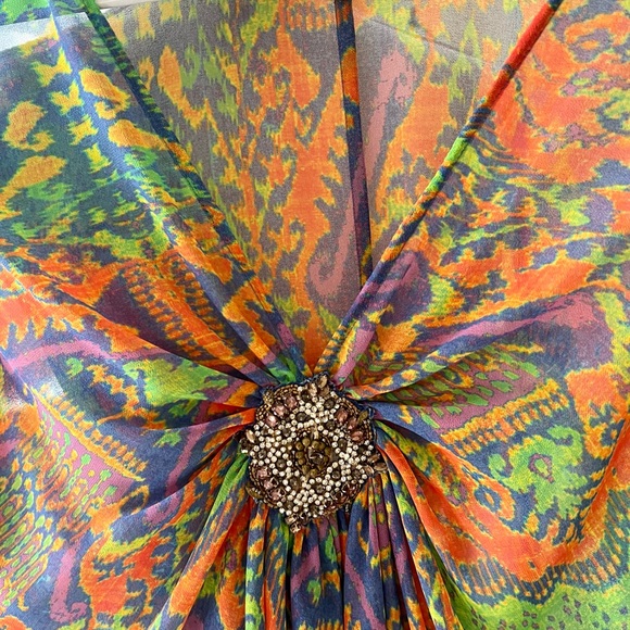 NWOT!  Shoshanna size S vintage, silk, pool coverup with caftan sleeves. - Picture 2 of 5